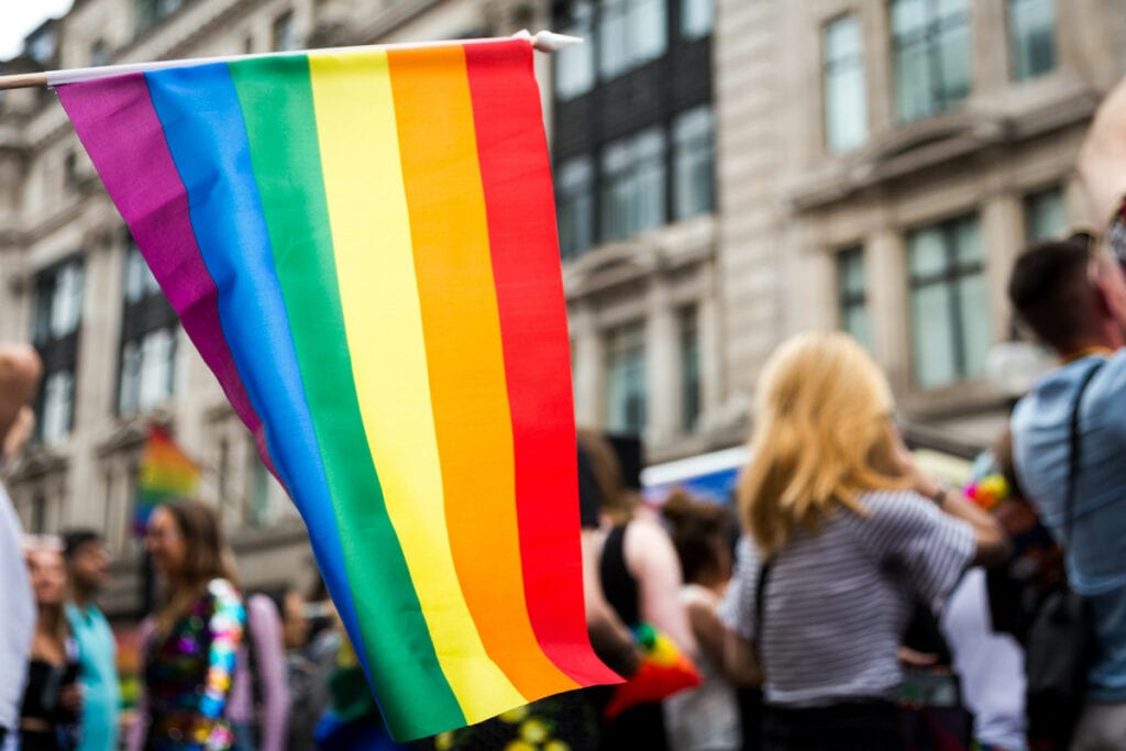 Image of a rainbow pride flag
